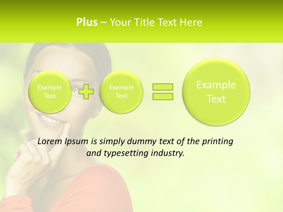 A Woman Is Smiling With Her Hand On Her Chin PowerPoint Template