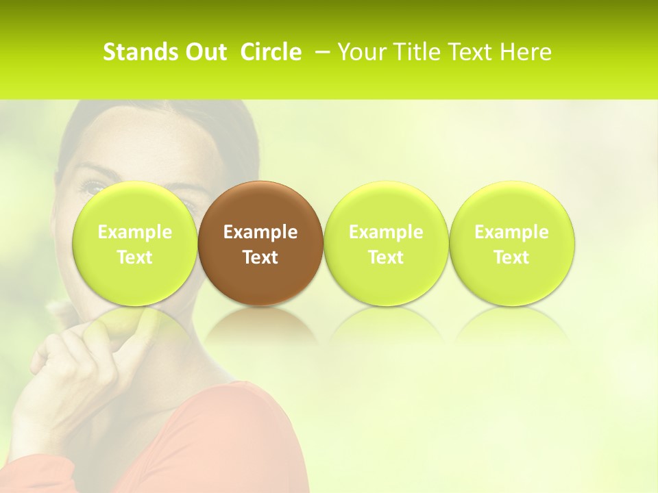 A Woman Is Smiling With Her Hand On Her Chin PowerPoint Template