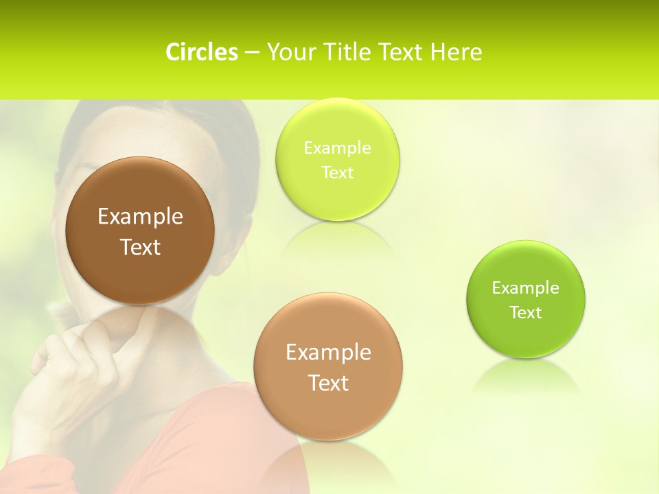 A Woman Is Smiling With Her Hand On Her Chin PowerPoint Template