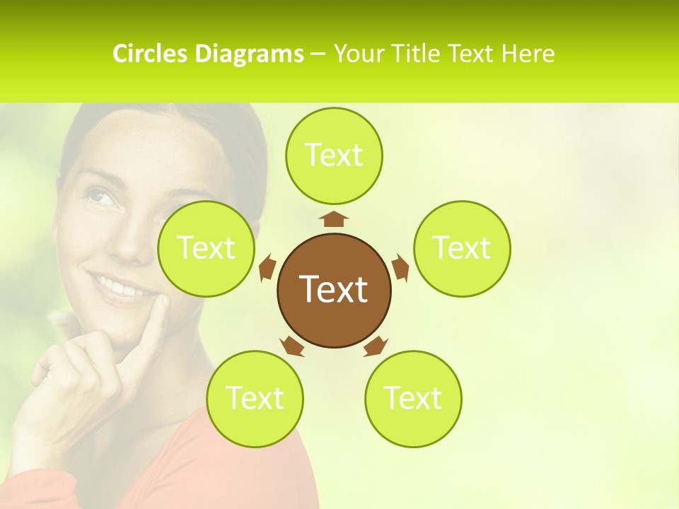 A Woman Is Smiling With Her Hand On Her Chin PowerPoint Template