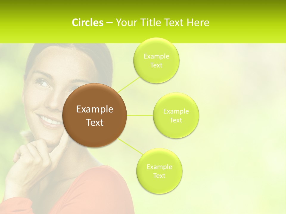 A Woman Is Smiling With Her Hand On Her Chin PowerPoint Template