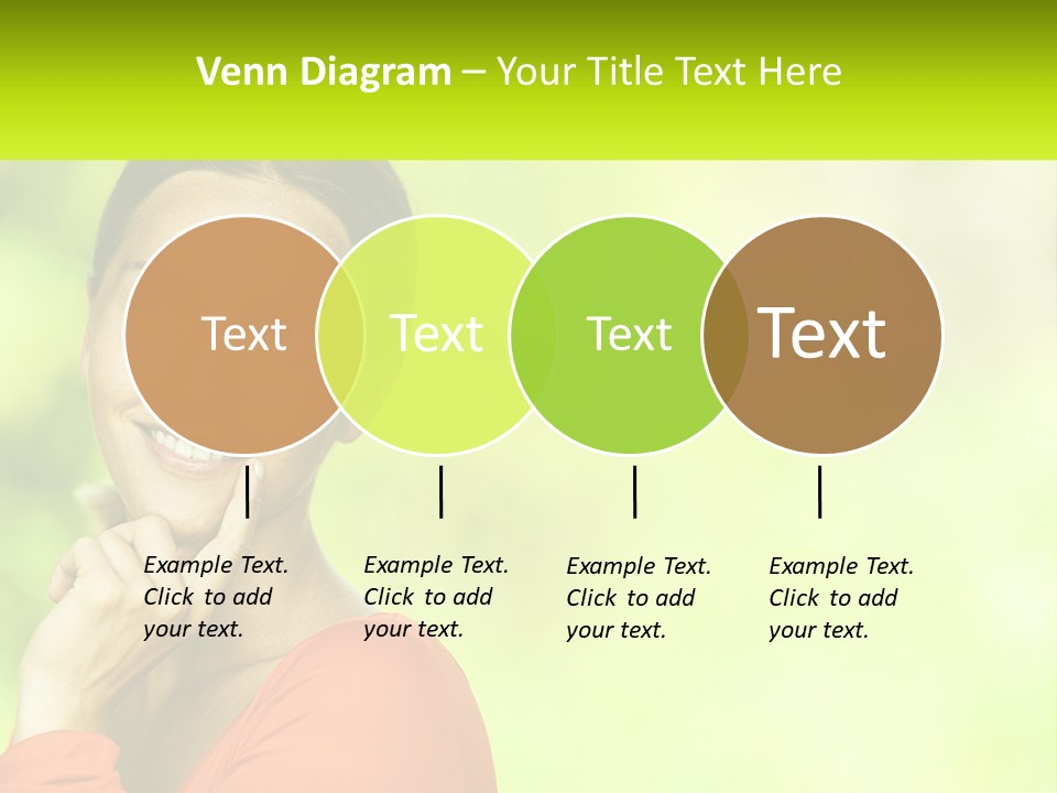 A Woman Is Smiling With Her Hand On Her Chin PowerPoint Template