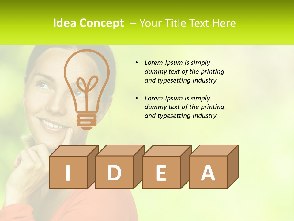 A Woman Is Smiling With Her Hand On Her Chin PowerPoint Template