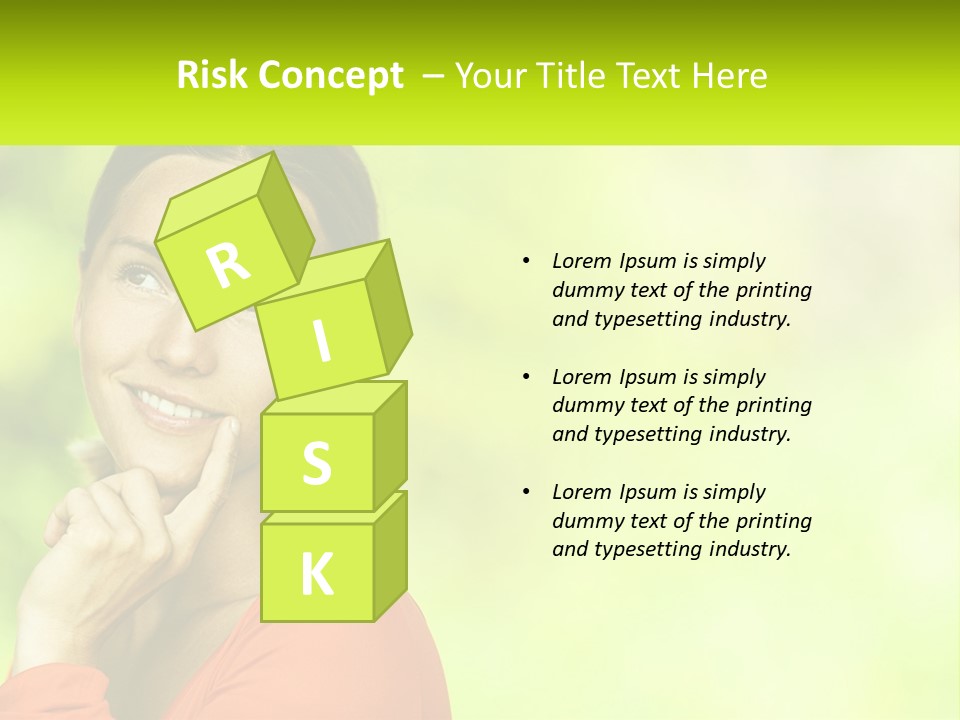 A Woman Is Smiling With Her Hand On Her Chin PowerPoint Template