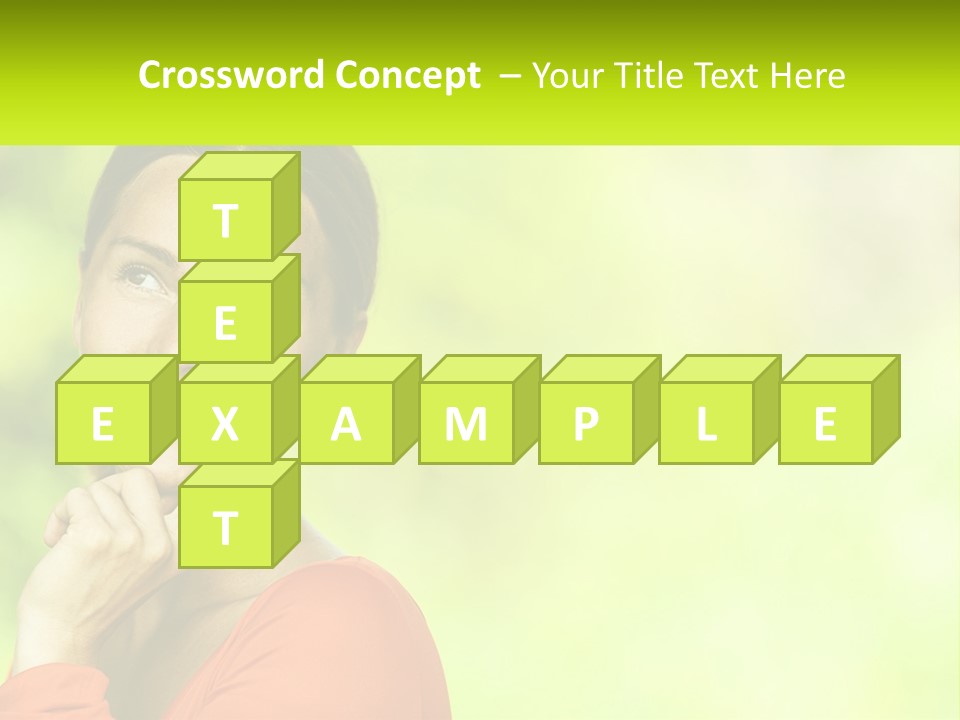 A Woman Is Smiling With Her Hand On Her Chin PowerPoint Template