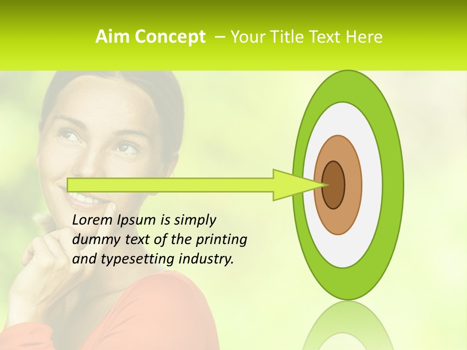 A Woman Is Smiling With Her Hand On Her Chin PowerPoint Template