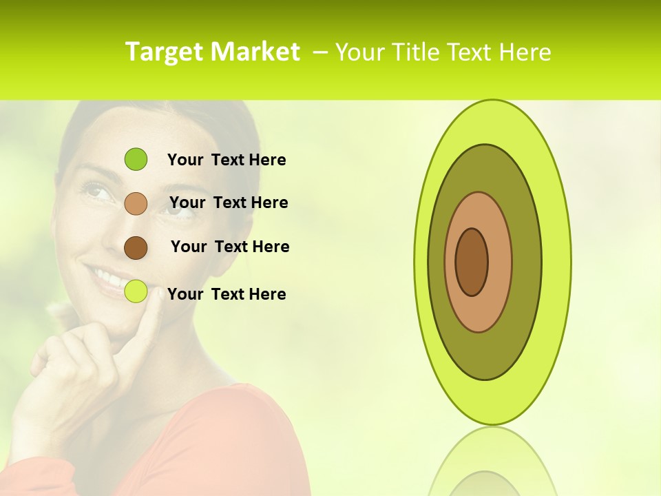 A Woman Is Smiling With Her Hand On Her Chin PowerPoint Template