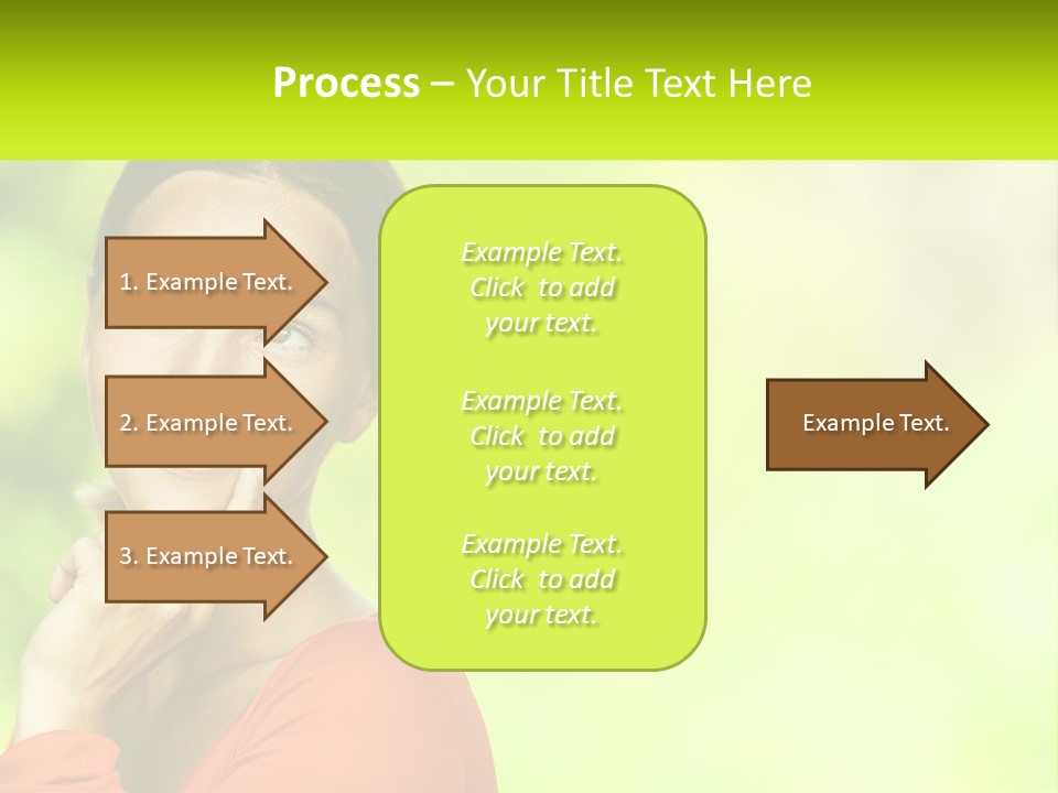 A Woman Is Smiling With Her Hand On Her Chin PowerPoint Template