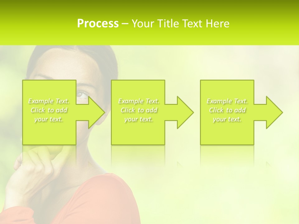 A Woman Is Smiling With Her Hand On Her Chin PowerPoint Template