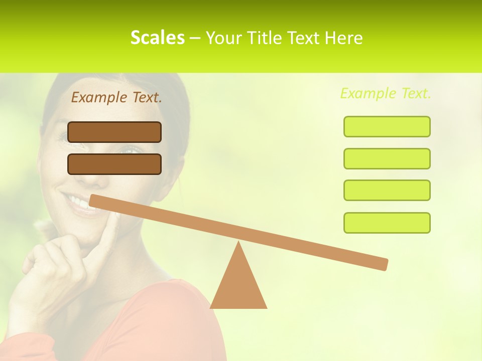 A Woman Is Smiling With Her Hand On Her Chin PowerPoint Template