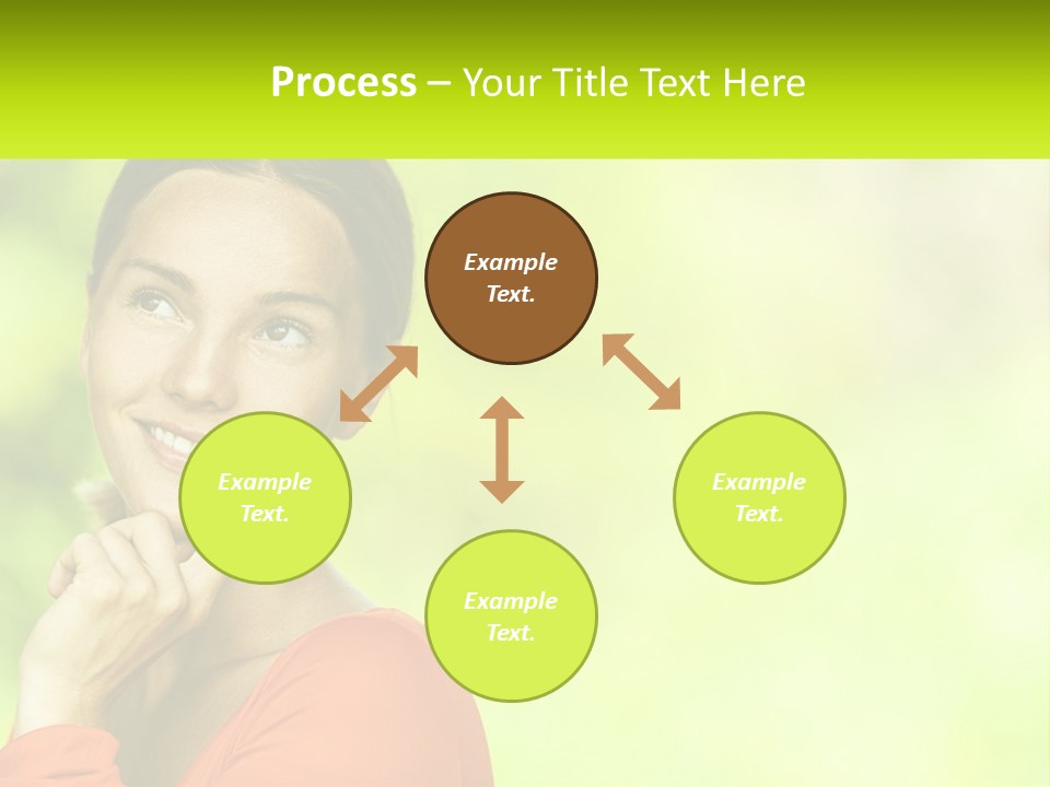 A Woman Is Smiling With Her Hand On Her Chin PowerPoint Template