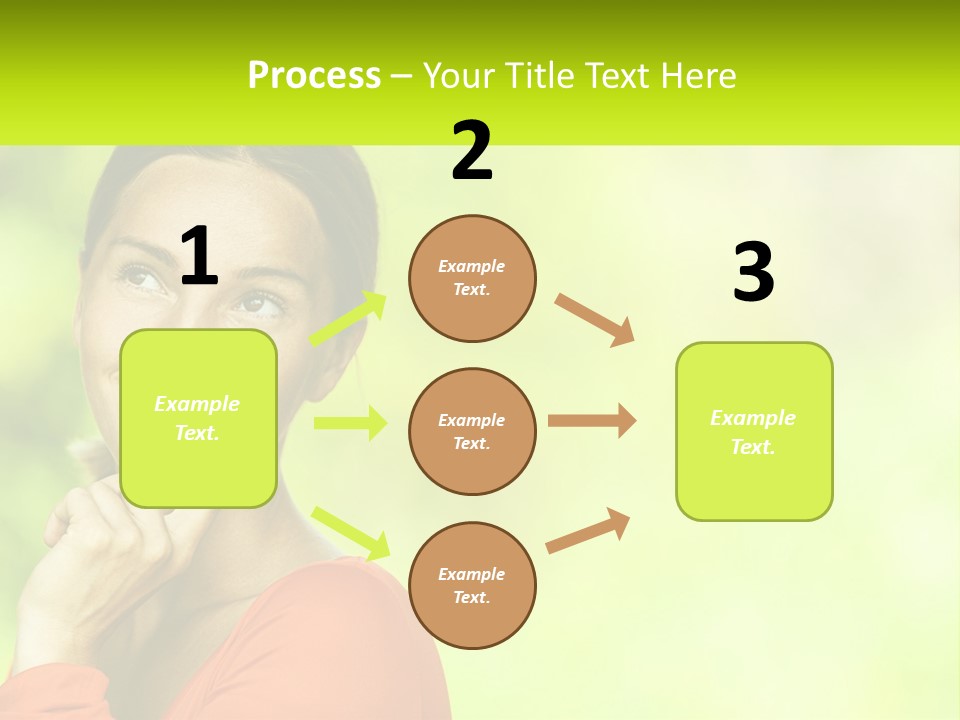 A Woman Is Smiling With Her Hand On Her Chin PowerPoint Template