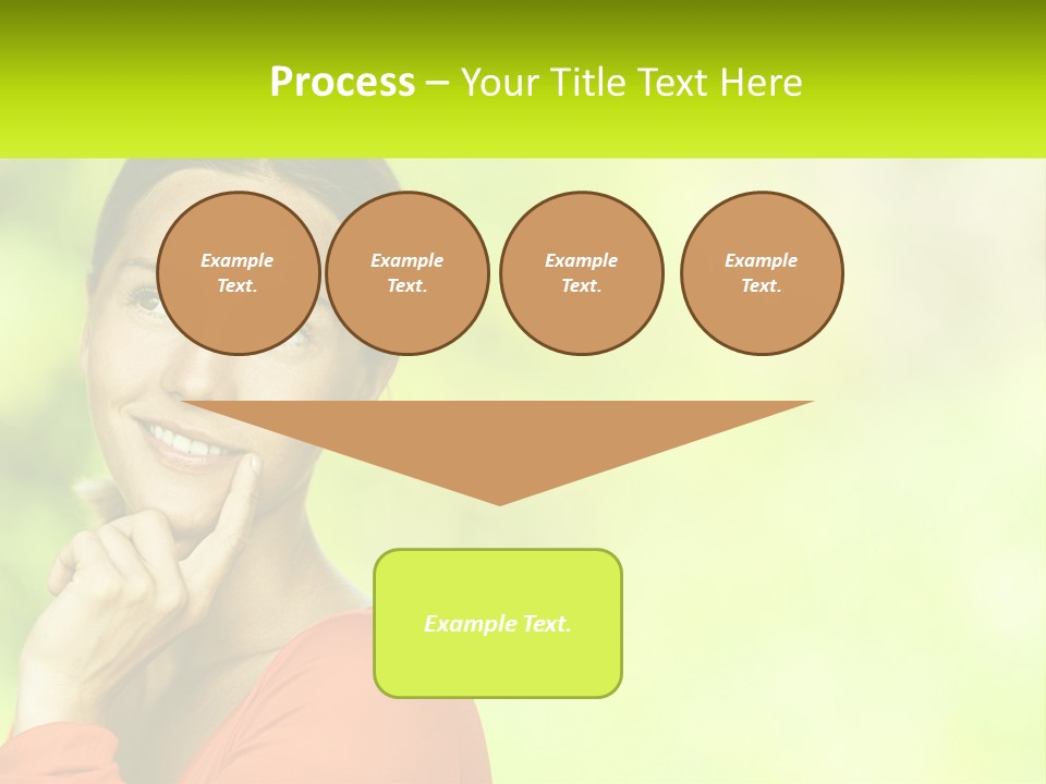 A Woman Is Smiling With Her Hand On Her Chin PowerPoint Template