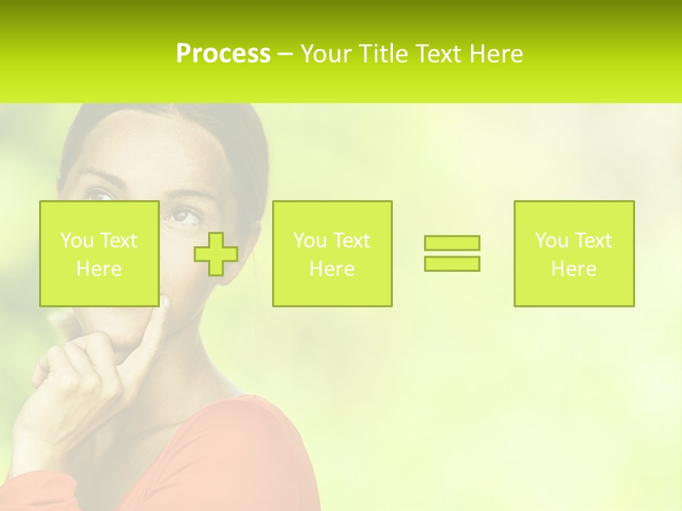 A Woman Is Smiling With Her Hand On Her Chin PowerPoint Template