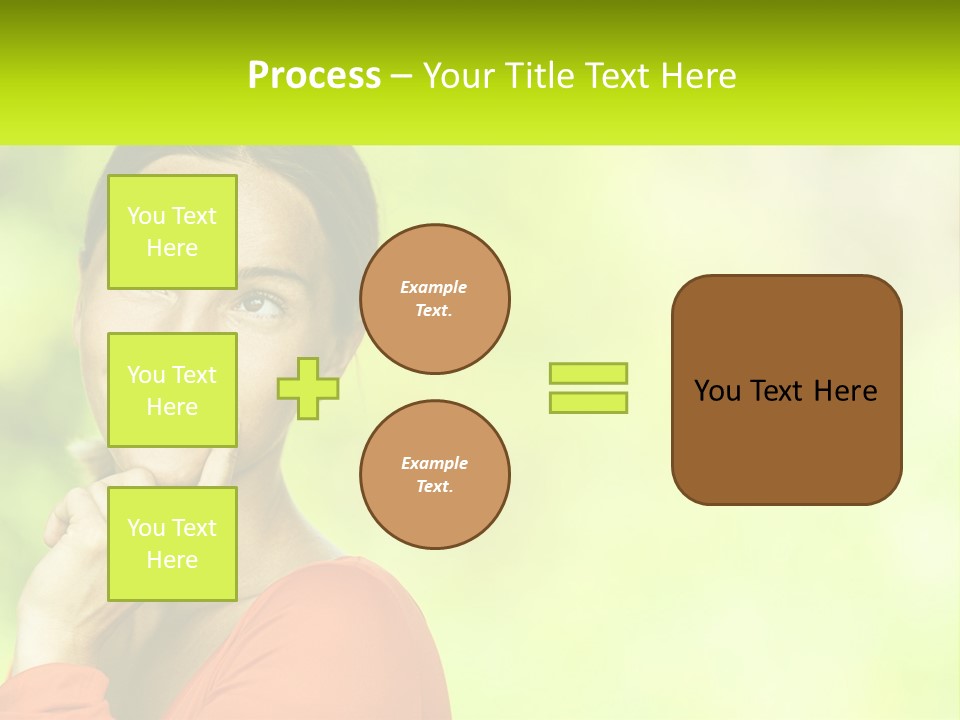 A Woman Is Smiling With Her Hand On Her Chin PowerPoint Template