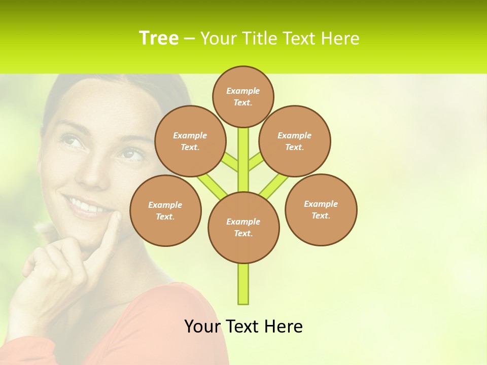 A Woman Is Smiling With Her Hand On Her Chin PowerPoint Template