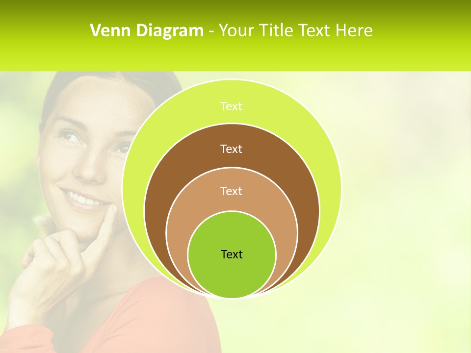 A Woman Is Smiling With Her Hand On Her Chin PowerPoint Template