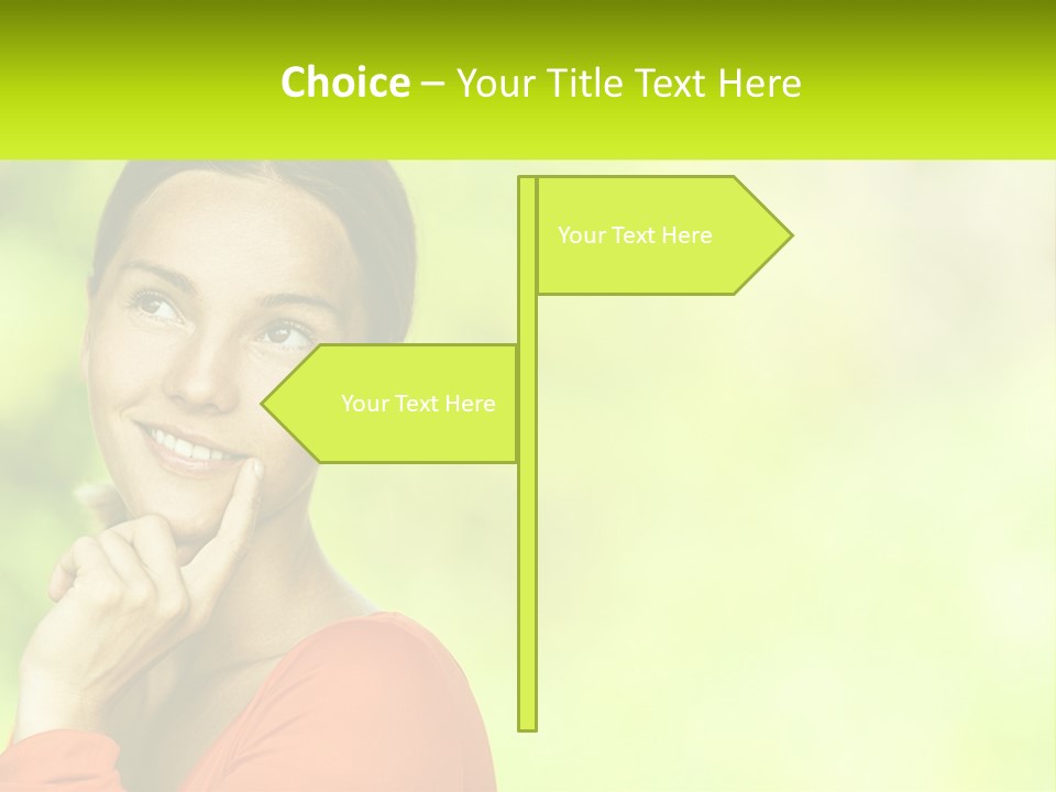 A Woman Is Smiling With Her Hand On Her Chin PowerPoint Template
