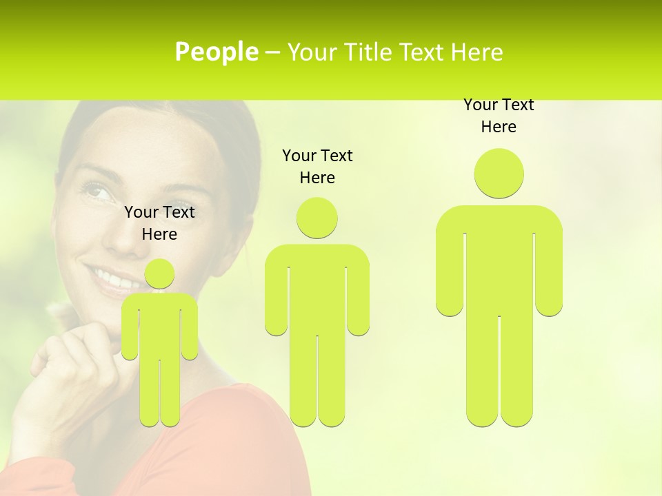 A Woman Is Smiling With Her Hand On Her Chin PowerPoint Template