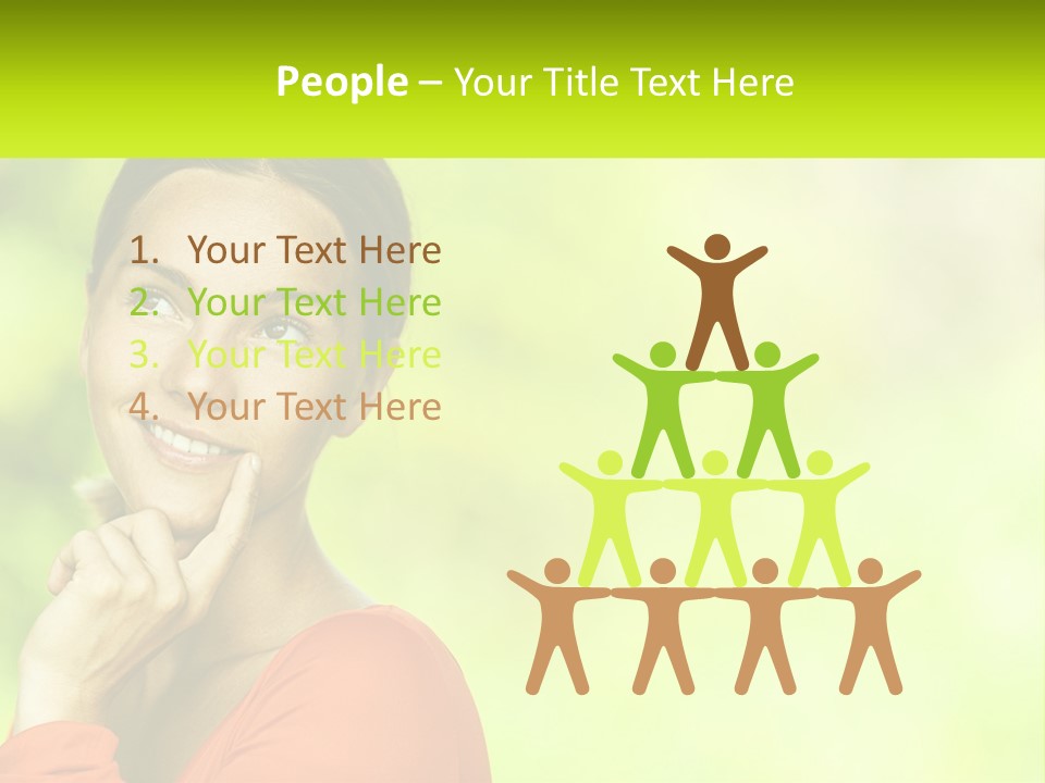 A Woman Is Smiling With Her Hand On Her Chin PowerPoint Template