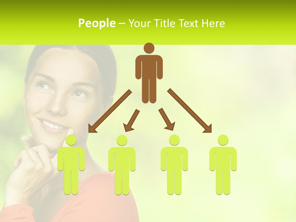 A Woman Is Smiling With Her Hand On Her Chin PowerPoint Template