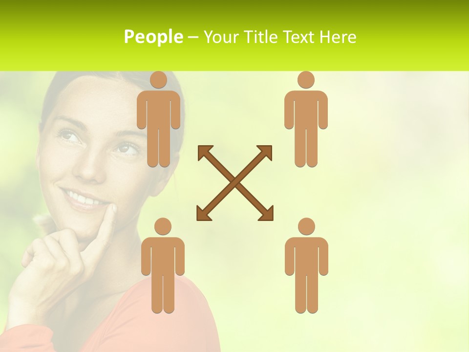 A Woman Is Smiling With Her Hand On Her Chin PowerPoint Template