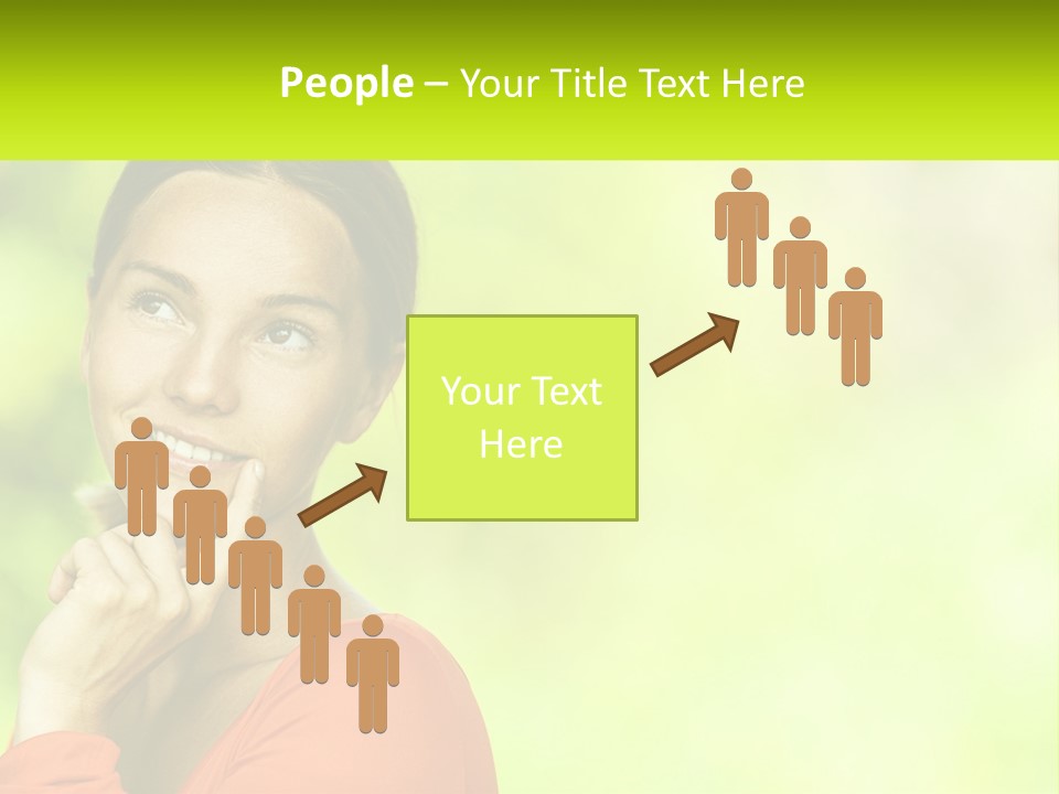 A Woman Is Smiling With Her Hand On Her Chin PowerPoint Template