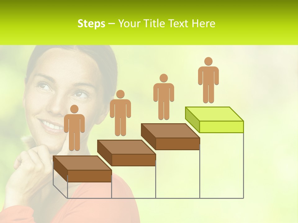 A Woman Is Smiling With Her Hand On Her Chin PowerPoint Template