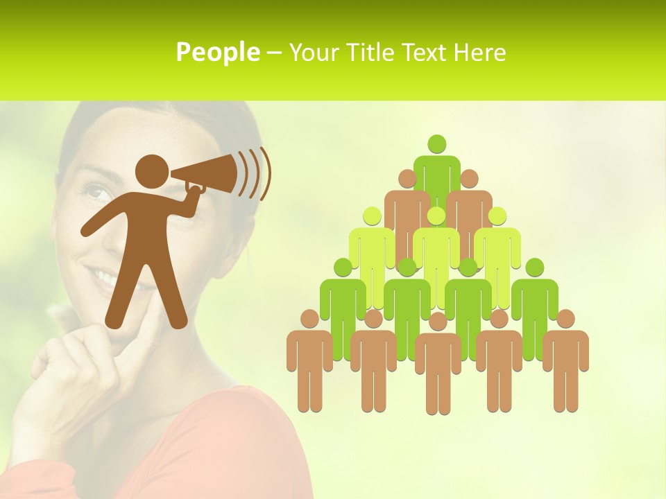 A Woman Is Smiling With Her Hand On Her Chin PowerPoint Template