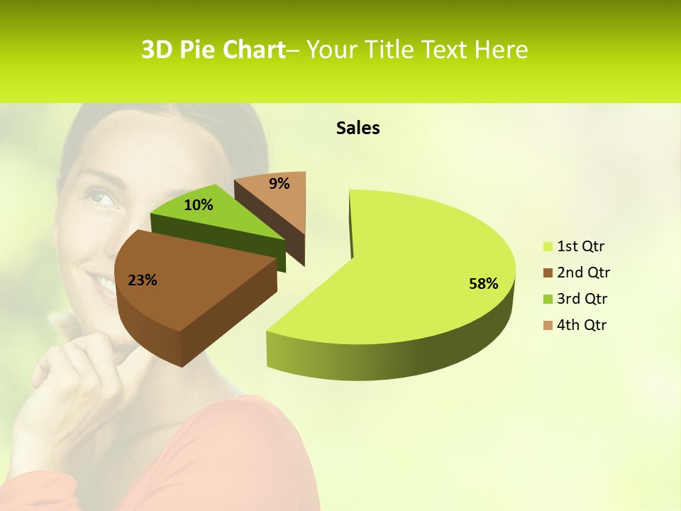 A Woman Is Smiling With Her Hand On Her Chin PowerPoint Template