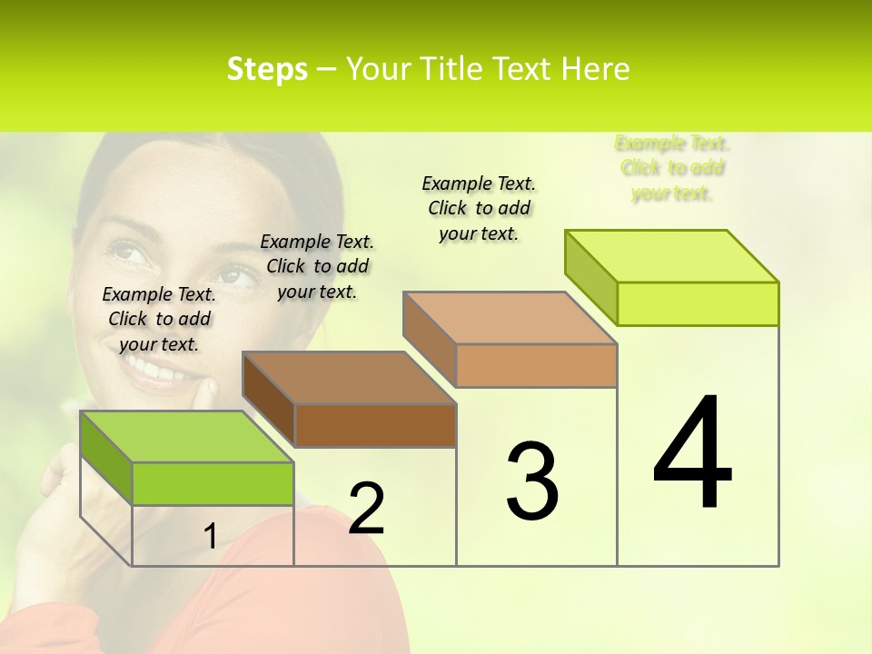 A Woman Is Smiling With Her Hand On Her Chin PowerPoint Template