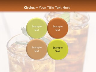 Two Glasses Of Ice Tea With Mint On A Table PowerPoint Template