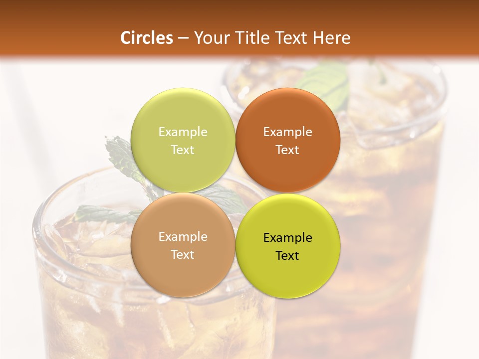 Two Glasses Of Ice Tea With Mint On A Table PowerPoint Template