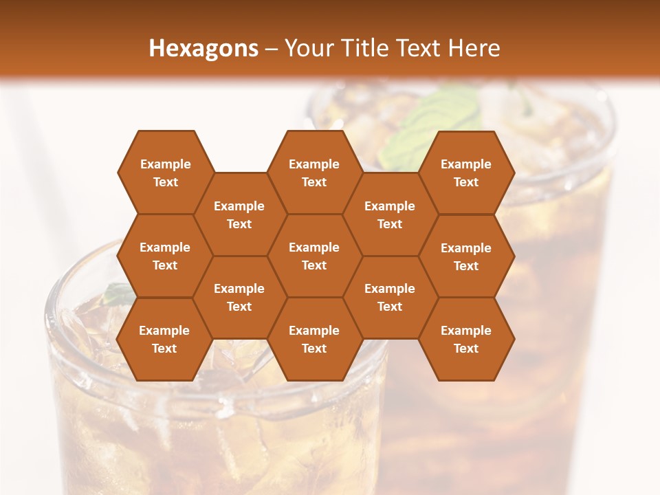 Two Glasses Of Ice Tea With Mint On A Table PowerPoint Template