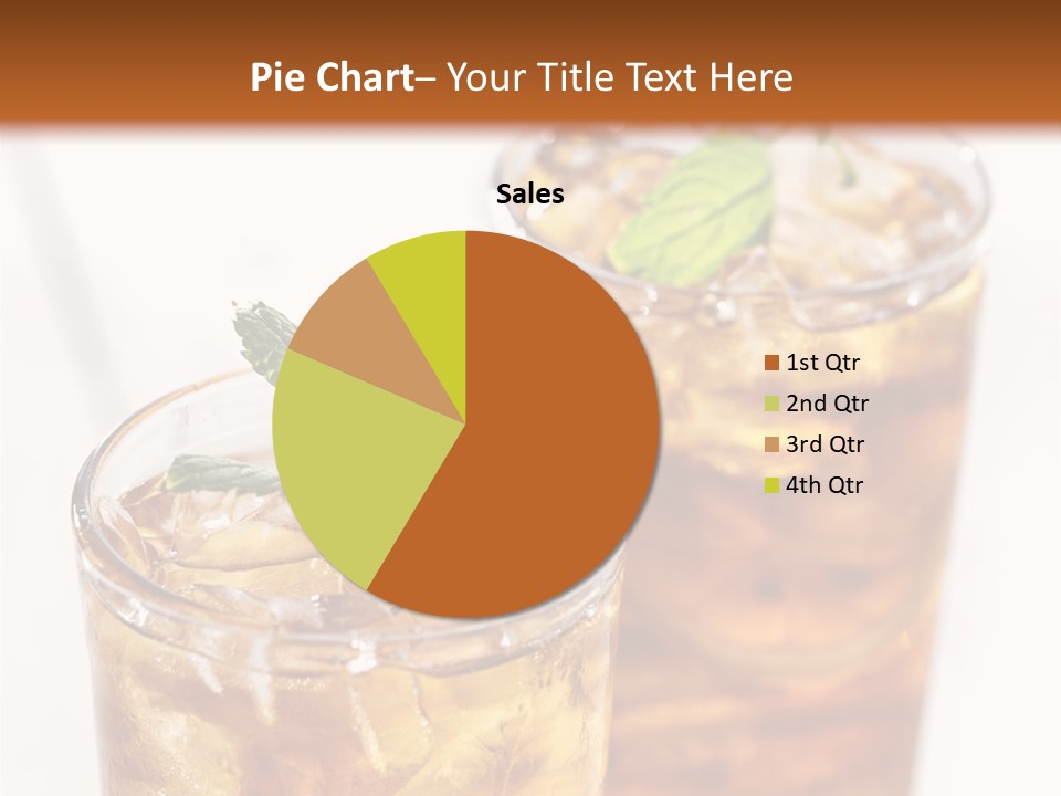 Two Glasses Of Ice Tea With Mint On A Table PowerPoint Template