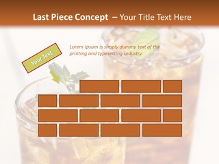 Two Glasses Of Ice Tea With Mint On A Table PowerPoint Template