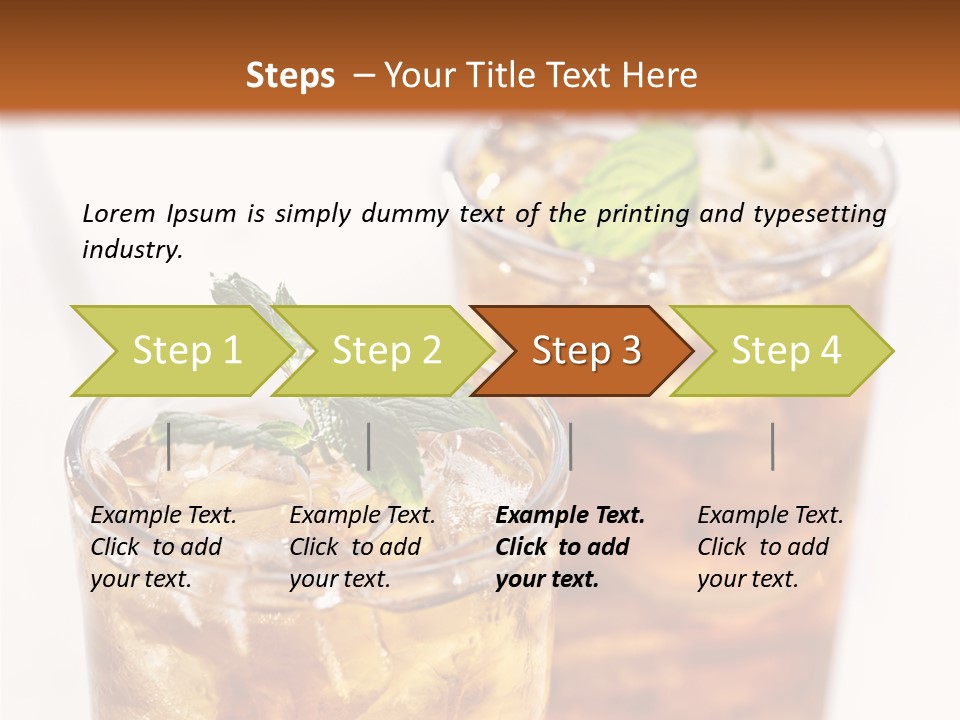 Two Glasses Of Ice Tea With Mint On A Table PowerPoint Template