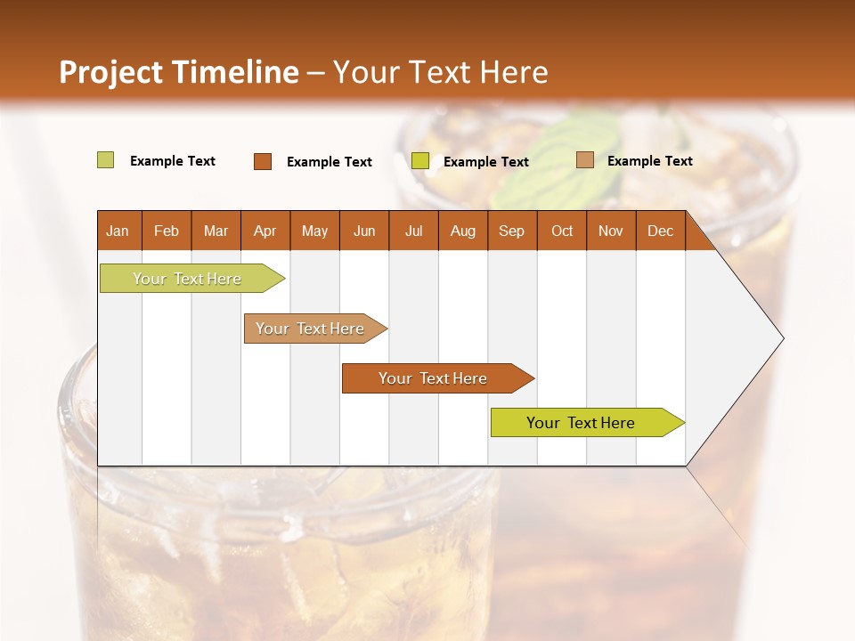 Two Glasses Of Ice Tea With Mint On A Table PowerPoint Template