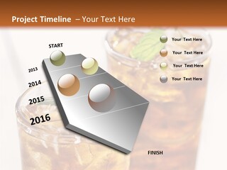 Two Glasses Of Ice Tea With Mint On A Table PowerPoint Template