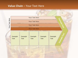Two Glasses Of Ice Tea With Mint On A Table PowerPoint Template
