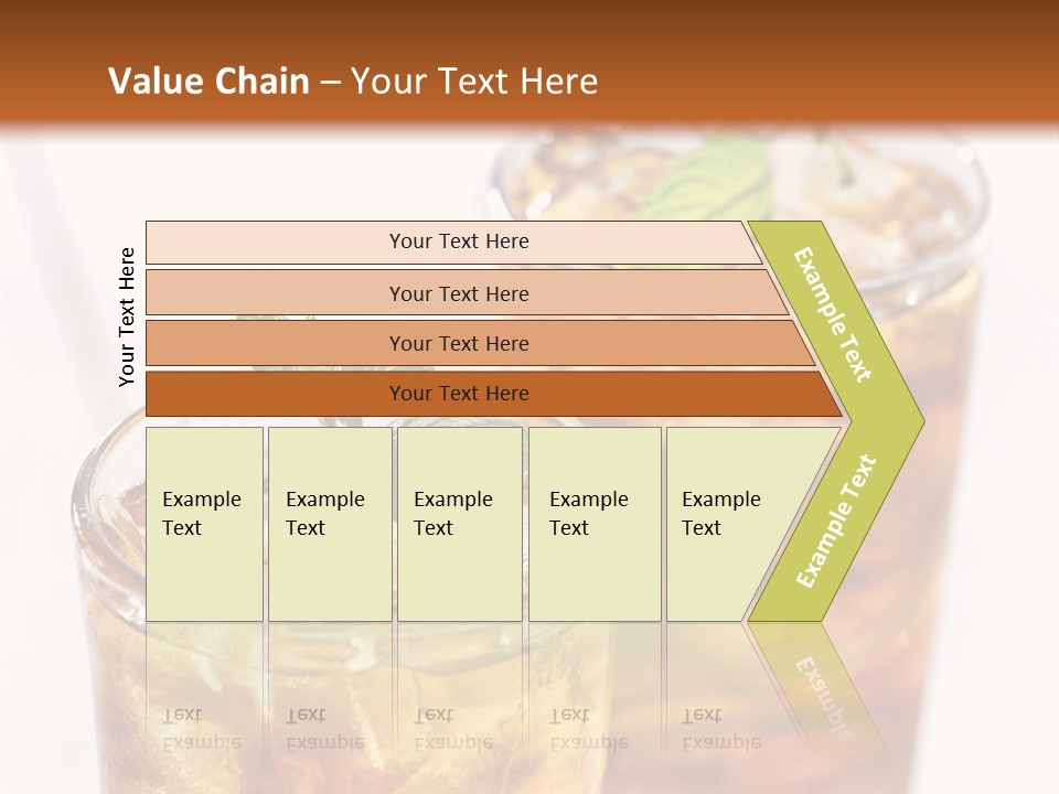 Two Glasses Of Ice Tea With Mint On A Table PowerPoint Template