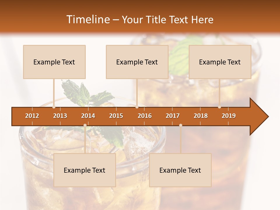 Two Glasses Of Ice Tea With Mint On A Table PowerPoint Template