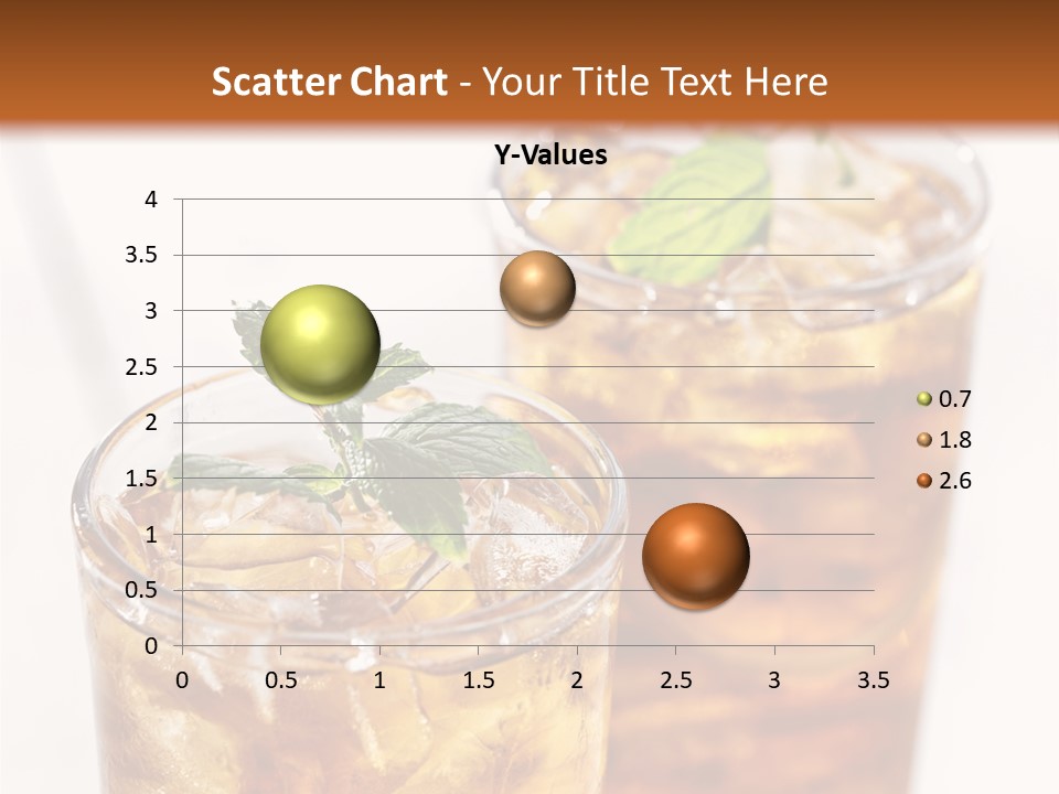 Two Glasses Of Ice Tea With Mint On A Table PowerPoint Template