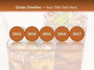 Two Glasses Of Ice Tea With Mint On A Table PowerPoint Template