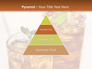 Two Glasses Of Ice Tea With Mint On A Table PowerPoint Template