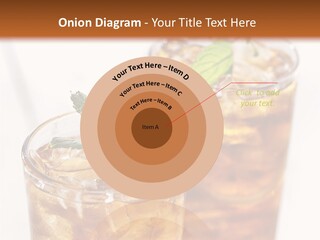 Two Glasses Of Ice Tea With Mint On A Table PowerPoint Template