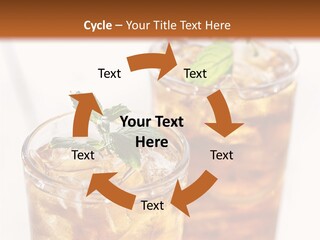 Two Glasses Of Ice Tea With Mint On A Table PowerPoint Template