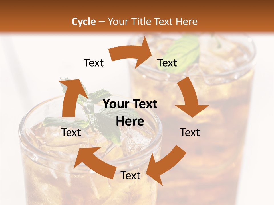Two Glasses Of Ice Tea With Mint On A Table PowerPoint Template