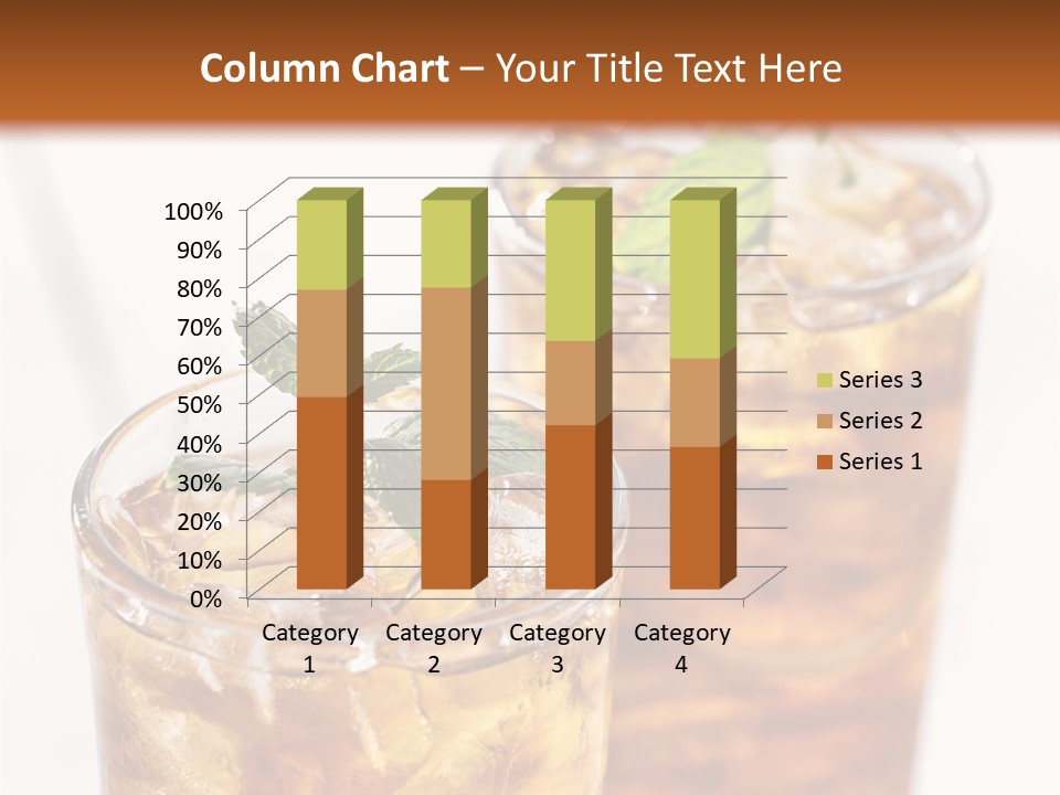 Two Glasses Of Ice Tea With Mint On A Table PowerPoint Template