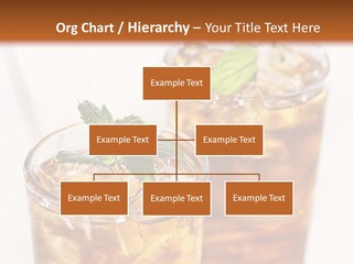 Two Glasses Of Ice Tea With Mint On A Table PowerPoint Template